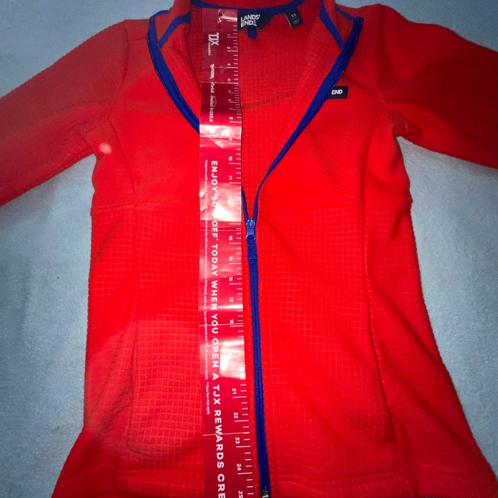 LANDS END Red Zip-Up Jacket NWOT